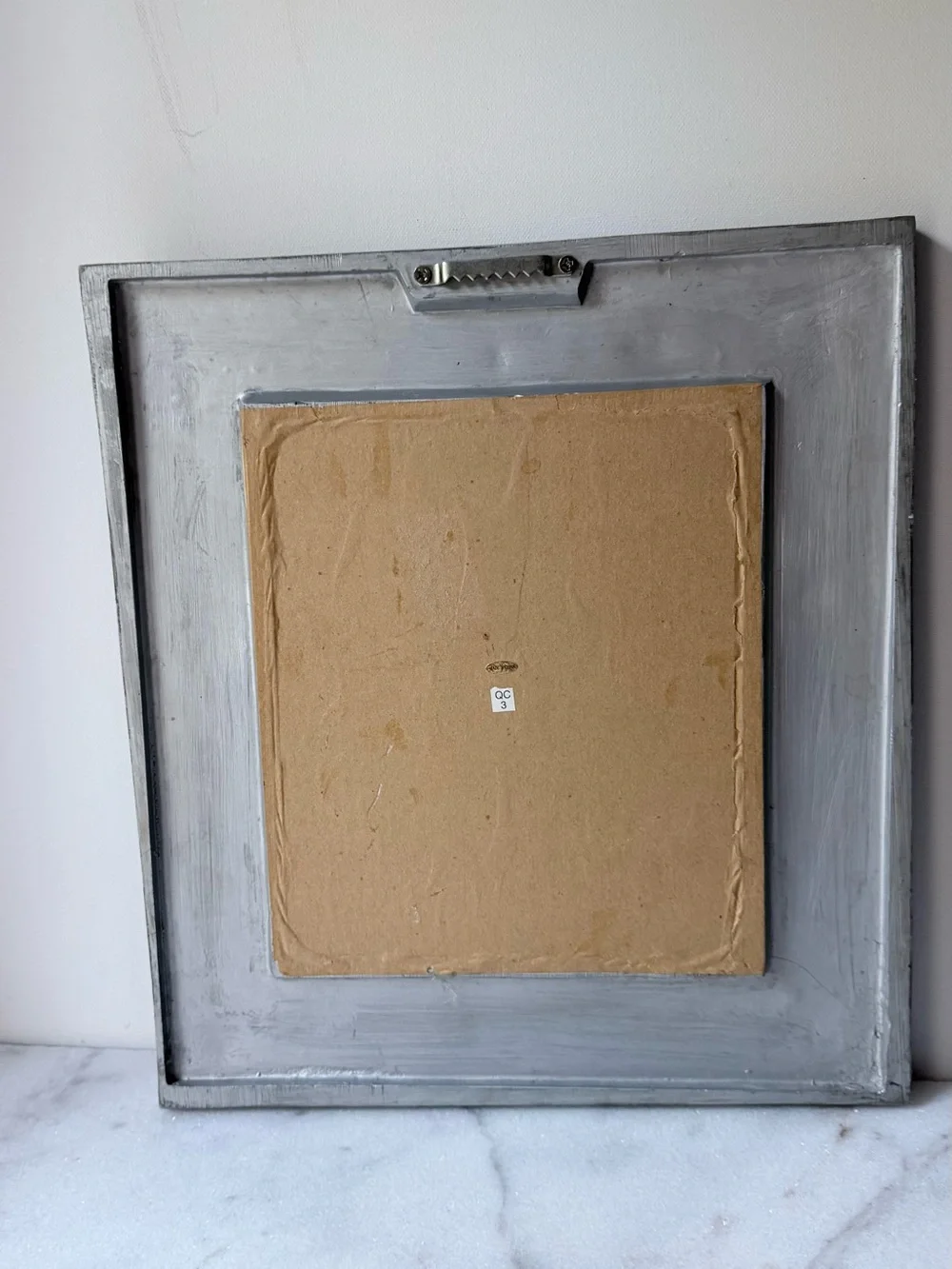 Decorative Floral Carved Square Wall Mirror - silver Gray